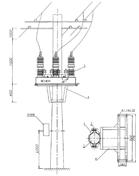 zw32-12永磁真空斷路器單桿安裝 zw32-12永磁真空斷路器單桿安裝
